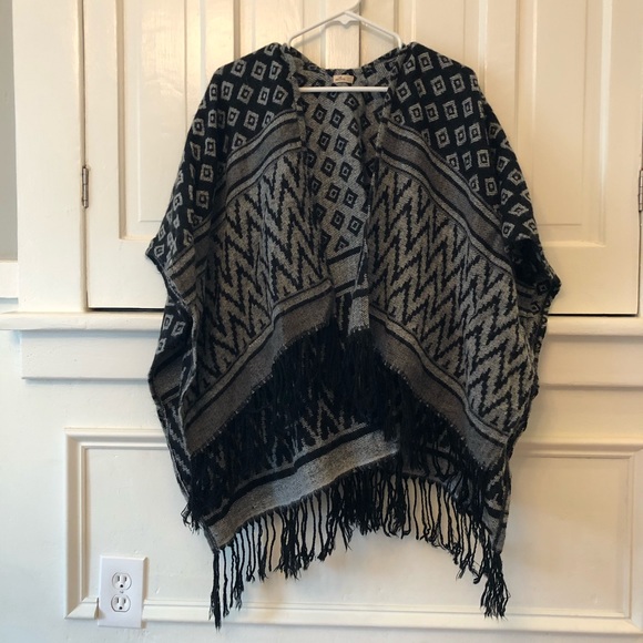 Hollister Sweaters - Hollister Boho Poncho with Fringe